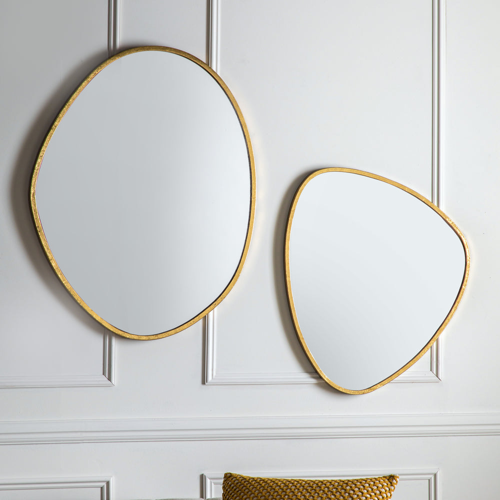 Zen Collection Small Organic Mirror in Gold